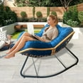 thumbnail image 3 of Larger Outdoor Rocking Chair, Patio Egg Rocking Chair, Indoor Papasan Chair, Rattan Wicker Lounge Chair, Modern Royal Chair for Bedroom, Living Room, Porch, Garden, 3 of 9