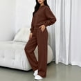 thumbnail image 4 of Women's 2 Piece Outfits Fall Sweatsuits Oversized Hoodies Wide Leg Sweatpants Tracksuits Lounge Matching Sets, 4 of 5