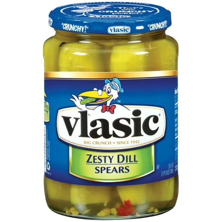 (3 Pack) Vlasic Zesty Dill Spears Pickles 24 Oz (Best Refrigerator Dill Pickles)