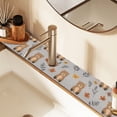thumbnail image 2 of Yayeee Faucet Mat for Kitchen Sink 30" Diatomite Long Splash Guard Pad, Brown Cartoon Bears, 2 Pack, 2 of 7