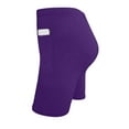 thumbnail image 5 of Womens High Waisted Biker Shorts Stretch Short Leggings for Women Solid Workout Running Yoga Elastic Waist Short Pants with Pockets New Purples 3XL, 5 of 6