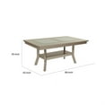 thumbnail image 5 of Teme 66 Inch Dining Table-Glass Top-Lower Shelf-Beige Rubberwood, 5 of 6