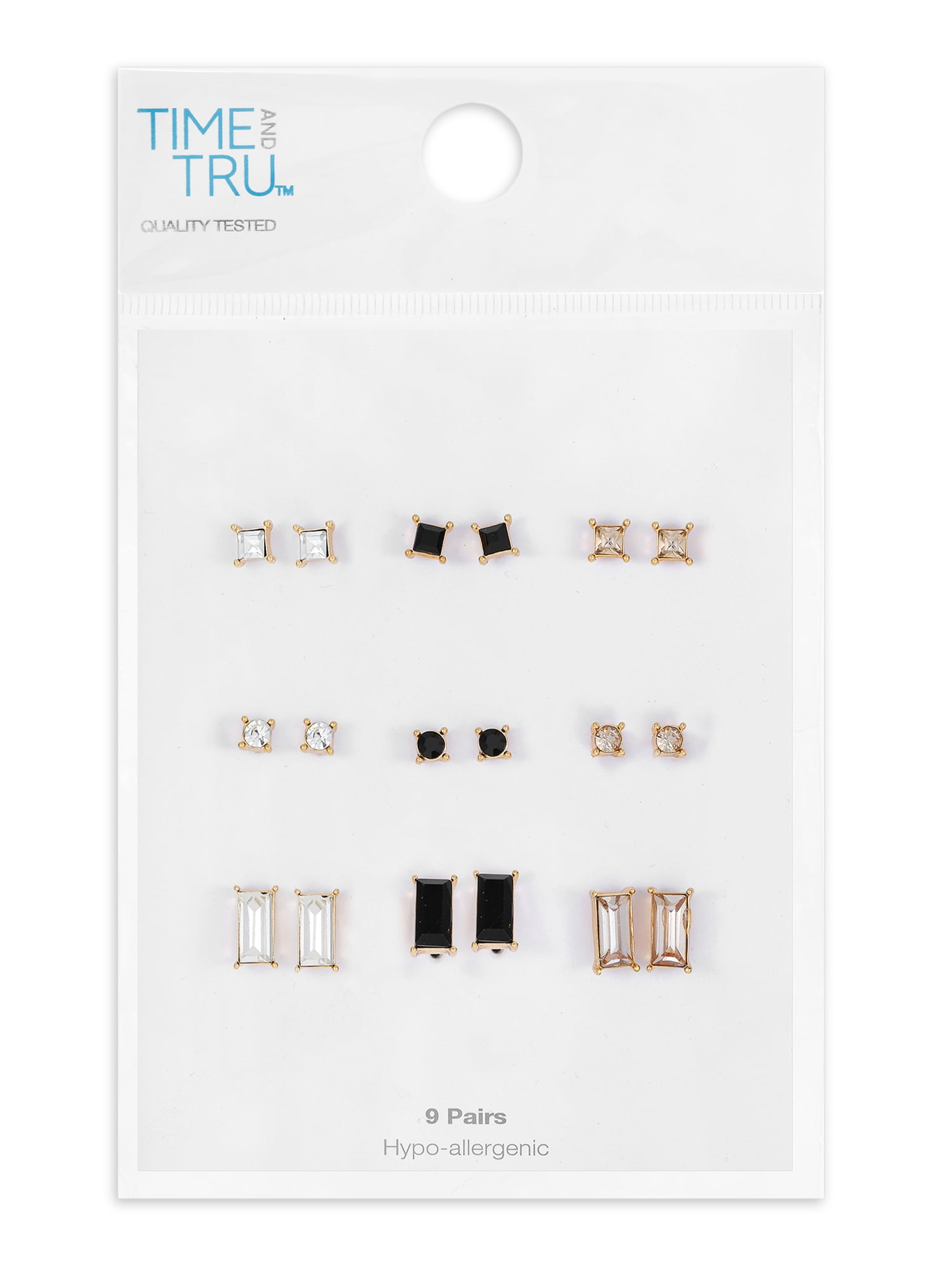 Women's Jewelry Stud Earring Collection, 9 Pairs
