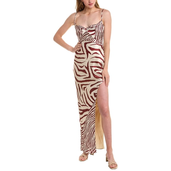 Nicholas womens  Ariah Cowl Draped Midi Dress, 2, Red