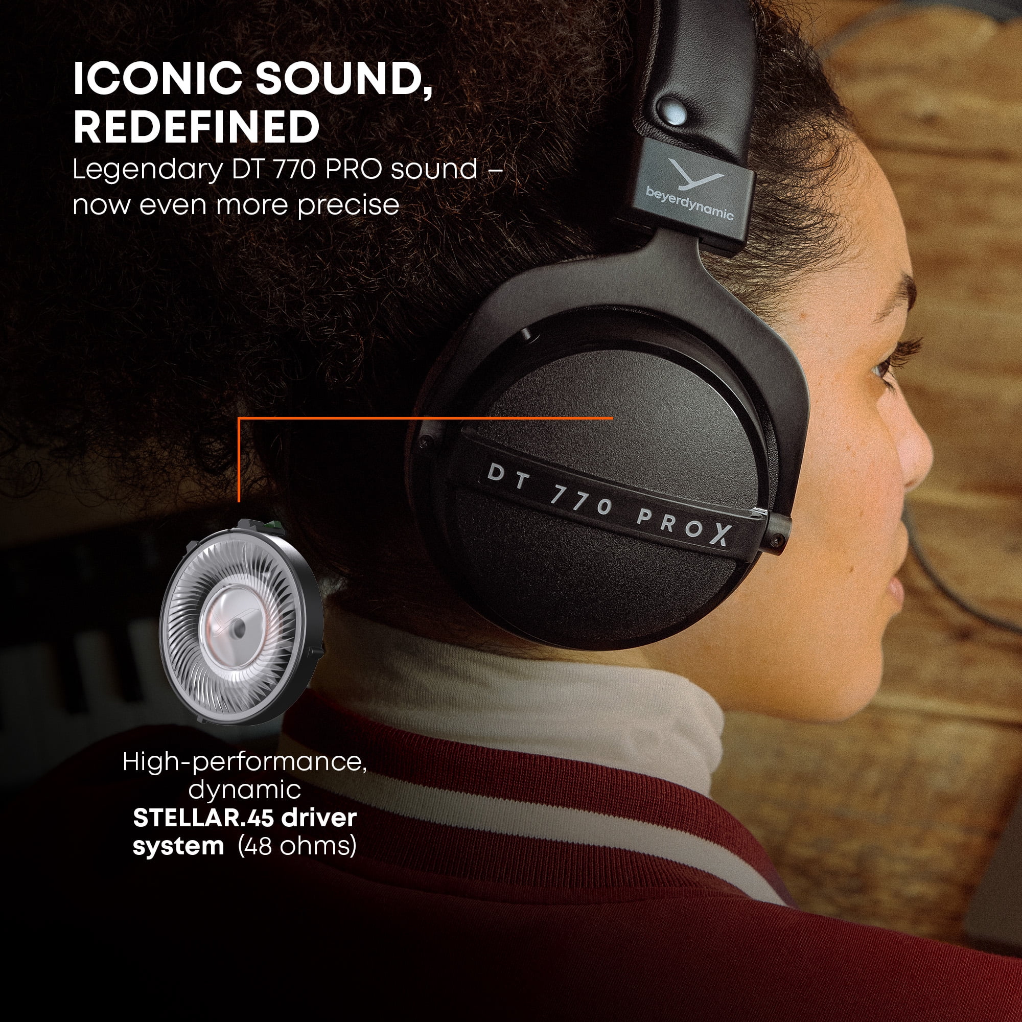 Beyerdynamic DT 770 Pro X Over-Ear Studio Wired Headphones for Recording and Monitoring (Closed) with Detachable Cable Handmade in Germany (48 Ohms, Black)