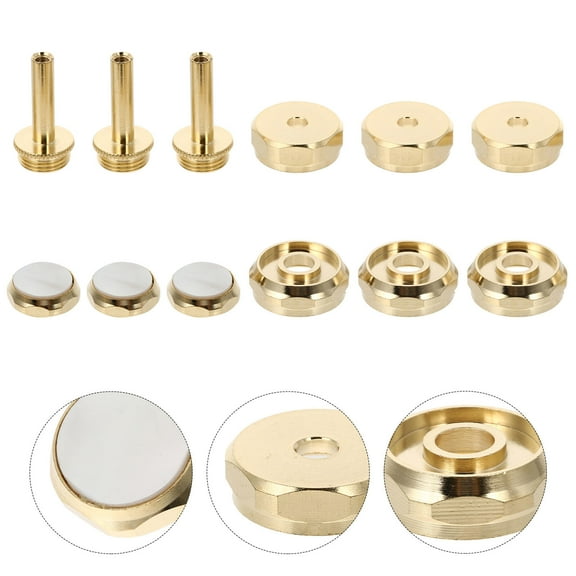 ULTNICE 3 Sets Trumpet Bottom Valve Cap Copper Round Accessories For Performance