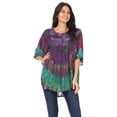 thumbnail image 5 of Sakkas Sunia Tie Dye Caftan Sleeve Blouse | Cover Up - Green - One Size, 5 of 5