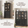 thumbnail image 2 of IDEALSOUL Black Bookcase, 2 of 5
