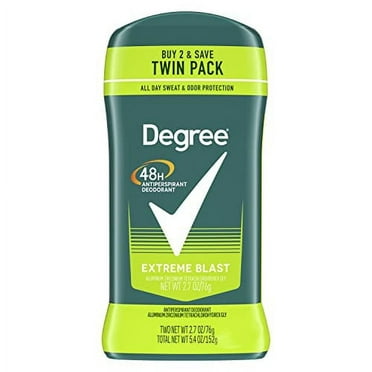 Degree Men Original Protection Antiperspirant Deodorant 48-Hour Sweat & Odor Protection Extreme Blast Antiperspirant For Men 2.7 oz, Twin Pack