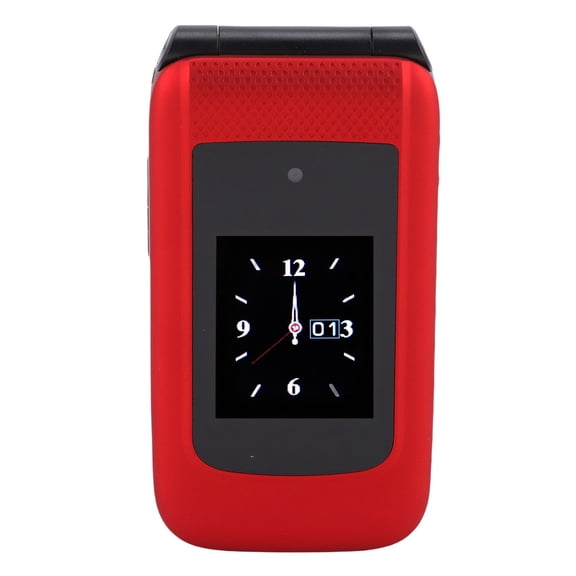 M Buder 2G Senior Flip Cell Phone 32MB Big Buttons Loud Dual Screen Flip Mobile Phone with 5800mAh Battery FM Radio for Elderly Red, 2.4 inches / 1.77 inches Dual LCD Display Pocket Size