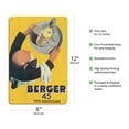 thumbnail image 2 of Berger 45 - Type Marseillais French Liquor - Vintage French Advertising Poster by Roland Ansieau c.1935 - 8 x 12 inch Vintage Wood Art Sign, 2 of 4
