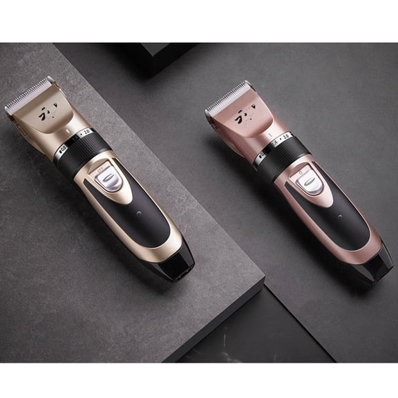 EXHUMKY 1Set Dog Hair Trimmer Golden USB Rechargeable Pet Clipper with Removable Water Washable Blade Design
