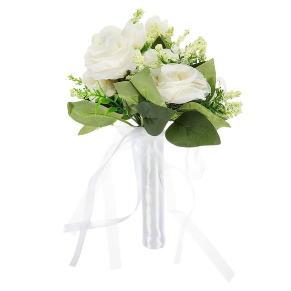 KAKOWELY Ramo de novia para boda, ramo de flores artificiales, hermoso ramo de novia con flores