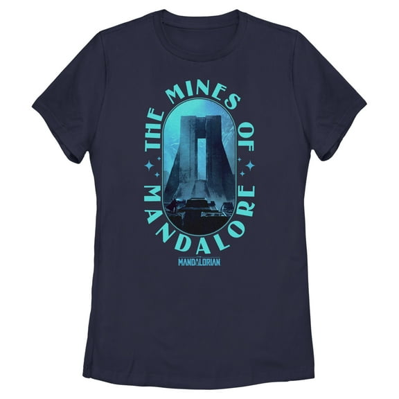 Women's Star Wars: The Mandalorian The Mines of Mandalore Graphic Tee Navy Blue 2X Large