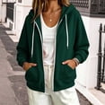 thumbnail image 5 of SYwaren Women's Long Sleeve Zip Up Hoodie Casual Oversized Loose Solid Color Hooded Sweatshirt Jacket with Pockets Fashion Trendy, 5 of 6