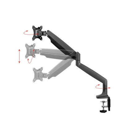 61 Inch Screen Support - Monoprice Smooth Full Motion Single Monitor Adjustable Gas Spring Desk Mount - Black For Large Screens, Supports Up To 34 inch Monitors, 19.8 LBS Display Weight - Workstream Collection