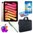 thumbnail image 1 of Paquete Apple iPad Mini 6 (2021, 64 GB, Wi-Fi + Cellular, rosa) (MLX43LL/A) con funda negra con cremallera + kit de limpieza de pantalla, 1 of 9
