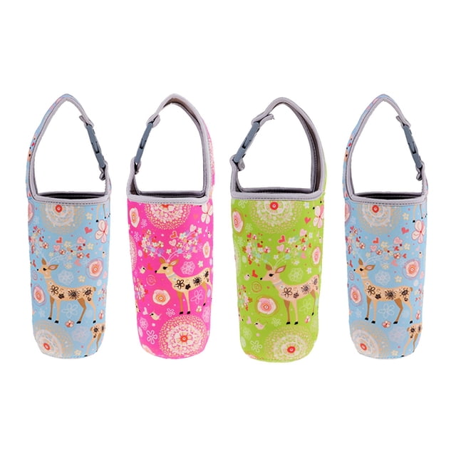 Portabotellas DYNWAVEMX 4pcs 30 Bolsa de Neopreno para Acampar al Aire Libre Rosa y Verde