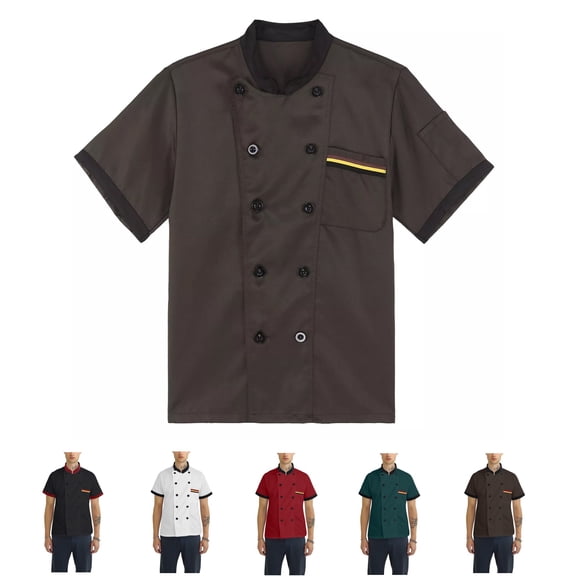 LWavelet Chef Tops for Men Short Sleeve Chef Coat Uniform Comfy Breathable Chef Work Uniform For Kitchen Restaurant