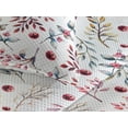 thumbnail image 3 of Ambesonne Christmas Quilted Bedspread Set 3 Pcs, Winter Branches New Year, Queen, Pale Maroon Grey Teal, 3 of 4