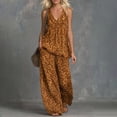 thumbnail image 4 of adaychics Two Piece Summer Sets for Women Cheetah Print Loose V Neck Sleeveless Tops Chiffon Trousers for Date, 4 of 6