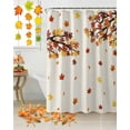 thumbnail image 3 of Maple Leaf Shower Curtain Set ，Waterproof Fabric Shower Curtains Fall Autumn Leaves Shower Curtains for Bathroom,Bathroom Decor 36"x72", 3 of 7