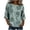 Green, variant on Womens Summer Tops 100% Cotton Fashion Casual Embroidery Round Neck 3/4 Sleeve Spring Blouse Tops