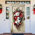 thumbnail image 5 of TUITOONM Holiday Door Cover Decor Durable Cloth Snowman Hanging for Christmas, 35" Wide Festive Entrance Decoration, 5 of 6