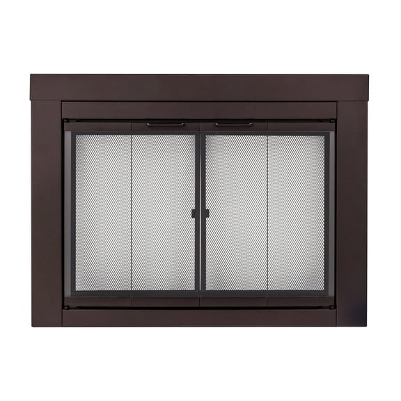 Pleasant Hearth Ascot Collection Fireplace Glass Door, Oil Rubbed Bronze, Small