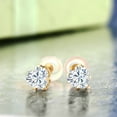 thumbnail image 2 of Gem Stone King 14K Yellow Gold Moissanite Stud Earrings for Women Men | 1.00 Cttw | Heart Shape 5MM | Gold Earrings for Women Men, 2 of 2