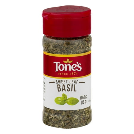 (2 Pack) Tone's Sweet Leaf Basil, 0.63 OZ (Best Way To Store Basil Leaves)