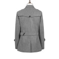 thumbnail image 3 of Olyvenn Fashion Men's Winter Coat Wool Trench Peacoat Classic Notched Collar Belted Overcoat Double Breasted Slim Fit Top Jacket Gray 10, 3 of 8