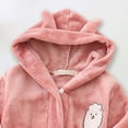 thumbnail image 5 of TOWED22 Kids Hooded Bathrobe Girls Soft Plush Hooded Flannel Pajamas Sleepwear Boys Spa Robe(Red,9-10 Y), 5 of 6