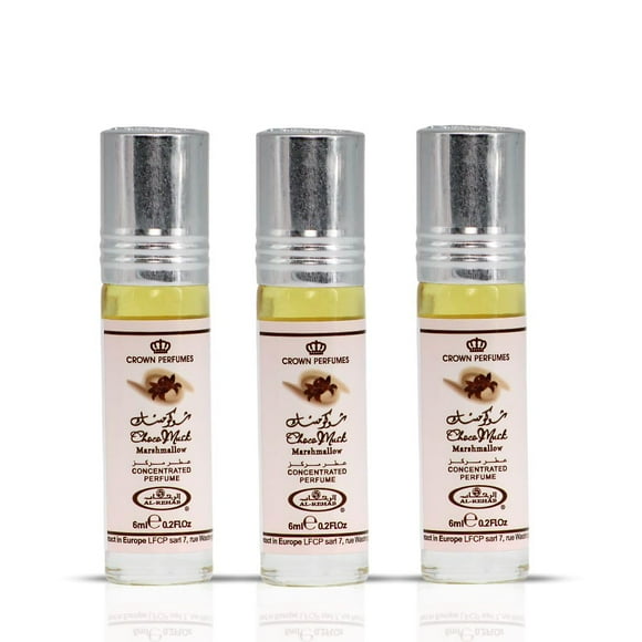 Aceite de perfume Al-Rehab Choco Musk Marshmallow, 6 ml, paquete de 3