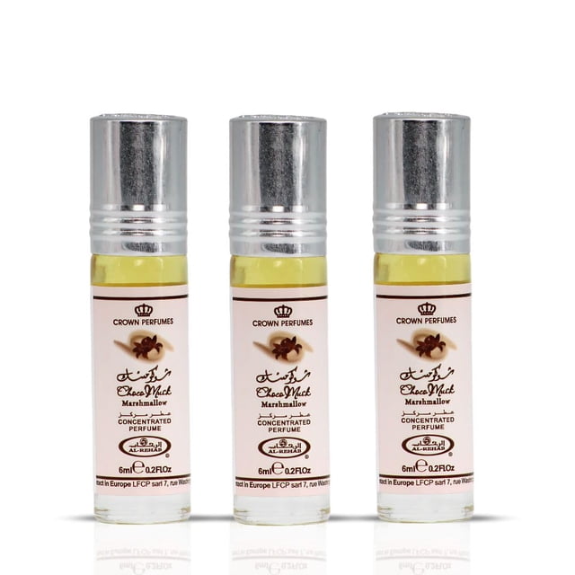 Aceite de perfume Al-Rehab Choco Musk Marshmallow, 6 ml, paquete de 3