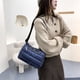 thumbnail image 4 of Bolso cruzado de nailon de Color puro con rayas acolchadas Retro, bolso pequeño de invierno para mujer, 4 of 5