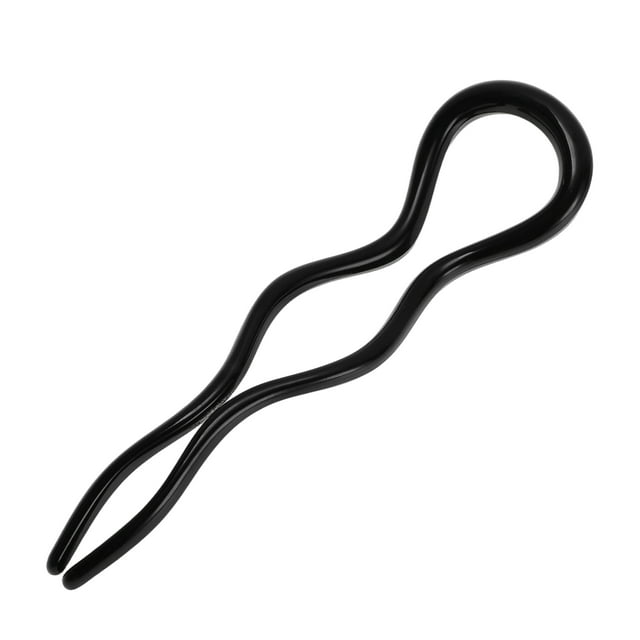 Accesorios para el cabello en forma de U, 1 Pc Pinza para el cabello, 4.92"x1.38" Negro Brillante