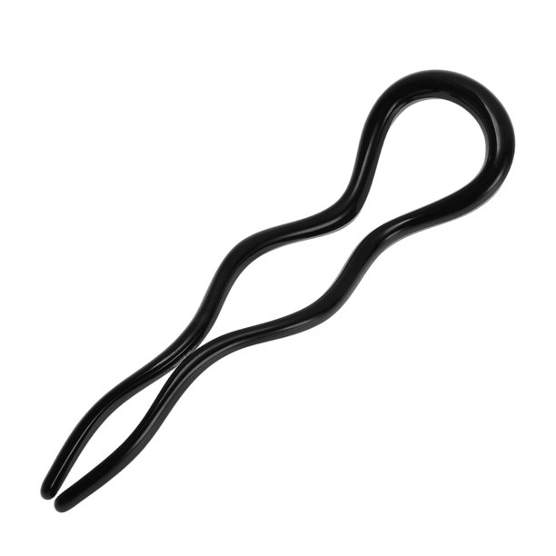 Accesorios para el cabello en forma de U, 1 Pc Pinza para el cabello, 4.92"x1.38" Negro Brillante
