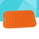 thumbnail image 5 of Tapete aislante con diseño de ondas para cocina, escurridor de platos y tazas, bandeja secadora, herramienta para drenar el agua de la vajilla (naranja), 5 of 7
