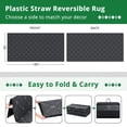 thumbnail image 3 of BSHAPPLUS® 9x18ft Outdoor Patio Rug, Waterproof Reversible Boho Geometric Plastic Straw Rug, UV Fade Resistant Portable Outdoor Carpet with Carry Bag & Stakes for RV Camping Deck Beach Balcony, 3 of 9
