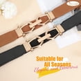 thumbnail image 6 of Women Stretchy Waist Belt Retro Elastic Skinny Belt for Ladies with Gold Buckle, 6 of 6