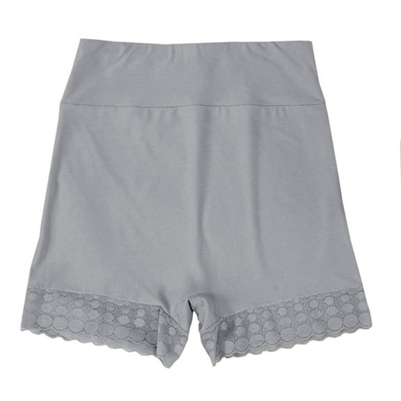 MIASHUI Women's Safety Shorts High Waist Anti Peek Leggings Plus Size Wide Gusset Shorts Comfy Pant For Daily Wear Grey,L
