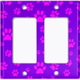 thumbnail image 6 of Metal Light Switch Plate Cover Puppy Dog Paw Prints Neon Purple DOG029, 6 of 13