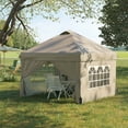 thumbnail image 2 of Outsunny 10' x 10' Pop Up Canopy Tent, Instant Sun Shelter, Beige, 2 of 10