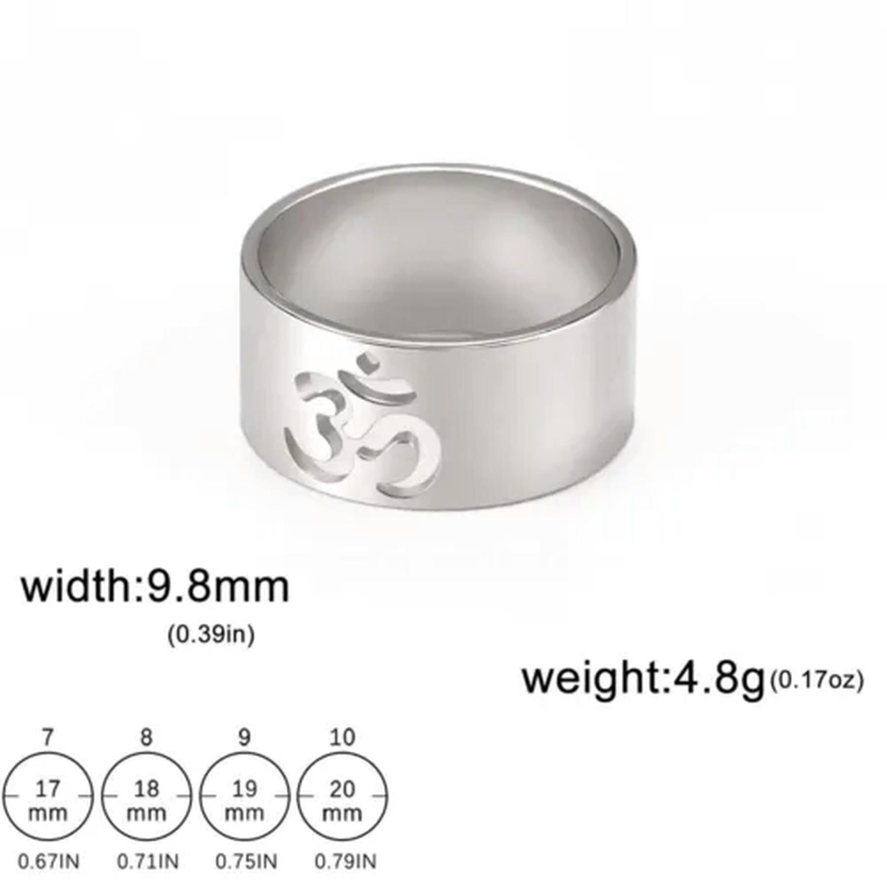 Yoga Om Symbol Rings Women Stainless Steel Finger Aum Ohm Om Hindu