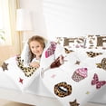 thumbnail image 4 of Feelyou Teens Leopard Print Twin Comforter Sets, Monogrammed F Bedding Set, 2pcs, 4 of 8