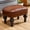 Brown, variant on Leather Footrest Wood Ottoman,Rustic Foot Stools Seat, Wood Footstool,Rectangle Footrest Small Ottoman for Bedroom, Living Room, Office，Entrance Hall (Black)