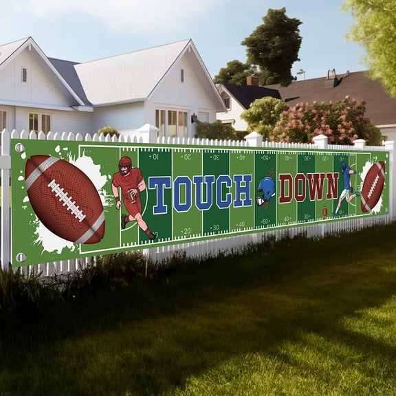 KatchOn, XtraLarge Football Yard Banner - 120x20 Inch | Football Party Backdrop for Football Party Decorations | Football Birthday Party Decorations | Football Backdrop for Football Party Favors