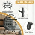 thumbnail image 7 of Zimtown Wicker Egg Chair for Indoor, Outdroor Chaise Chair for All Weather Egg Chais, Black, 7 of 7