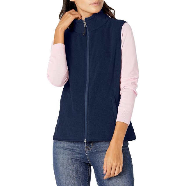 walmart Essentials Womens Classic-fit Sleeveless Polar Soft Fleece Vest